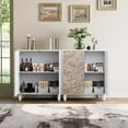 thumbnail image 6 of FOROUTIA Accent Cabinet with Shelves,Vintage  Sideboard Buffet Cabinet with Storage for Living Room,Kitchen, 6 of 6