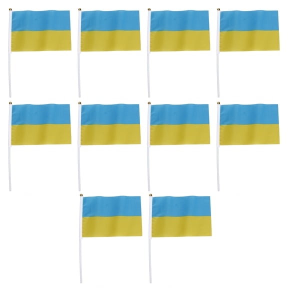 Oubit Drapeaux Portatifs Ukraine, Ensemble de 10 Drapeaux Portatifs Ukraine Petits Drapeaux Ukraine Design Révolutionnaire