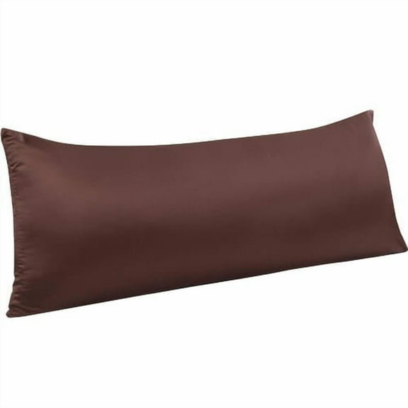 NTBAY Silky Satin Body Pillowcase Nice Rich Color Body Pillow Cover Size 20"x54", Chocolate