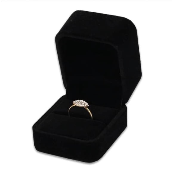 Niche-Finds Caja para Anillos de Lujo Negra, Caja para Joyas, Caja para Anillos, Terciopelo auténtico
