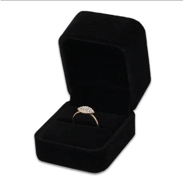 Niche-Finds Caja para Anillos de Lujo Negra, Caja para Joyas, Caja para Anillos, Terciopelo auténtico