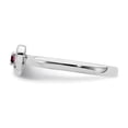 thumbnail image 3 of Created Ruby Sterling Silver Heart Ring, 3 of 5