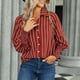 thumbnail image 2 of Camisas Para Mujer de Gran Tamaño de Moda Con Cuello Vuelto de Ocio de Manga Larga Con Estampado de Rayas Odeerbi ODB132968, 2 of 9