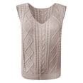 thumbnail image 4 of JIAYUE Women's Tank Tops Solid Color Sleeveless Stylish V Neck Knit Hollow Design Suitable For Everyday Wear Casual Summer Fashion Pair With Jeans Easy Care Cozy Female Camisole, 4 of 5