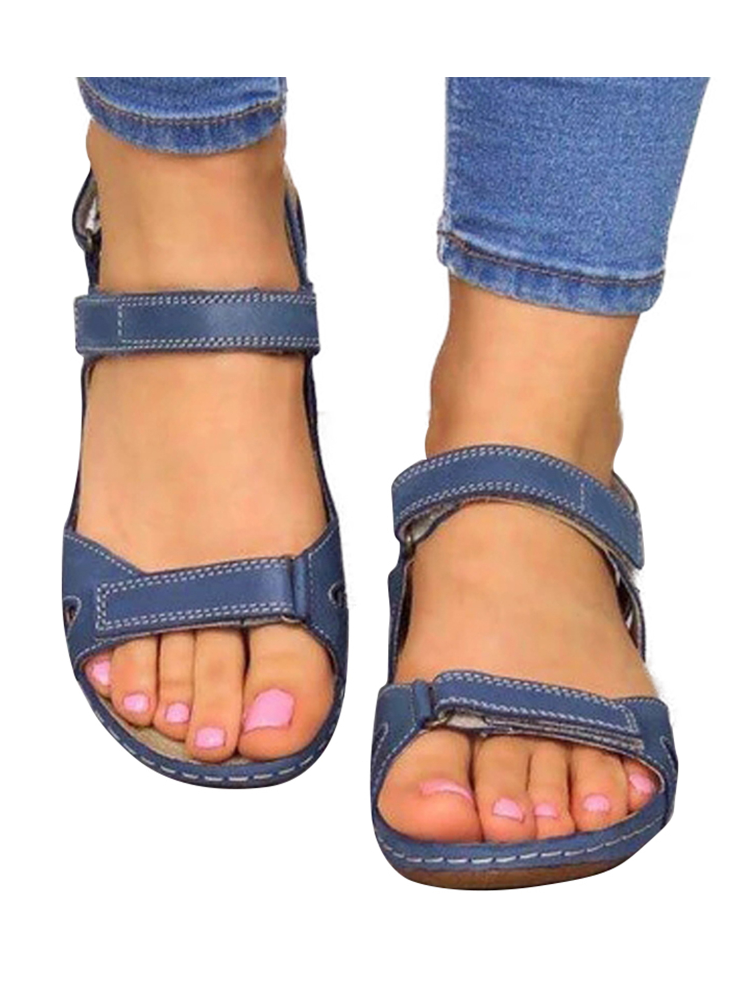 Womens Summer Boho Flip Flops Sandal Cross T Strap Thong Flat Casual Shoes Size - image 3 of 4