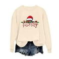 thumbnail image 6 of HOMBOM Khaki Sweatshirts for Women Essentials Crewneck Merry Winter Soft Xmas Adults Sweatshirt Graphic, 6 of 6