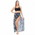 thumbnail image 2 of Lu's Chic Women's Sarong Beach Cover Up Light Beach Skirt Hawaiian Sheer Spring Soft Sexy Flowy Wrap Bikini Cover Up Navy Leaf One Size, 2 of 4