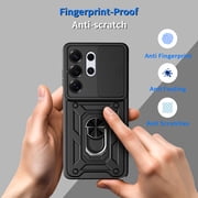 Case for Samsung Galaxy S26 Ultra, Galaxy S26 Ultra Phone Case with Slide Camera Cover, Kickstand Heavy Duty Rugged Shockproof Protective Case Cover for Samssung S26 Ultra, Black