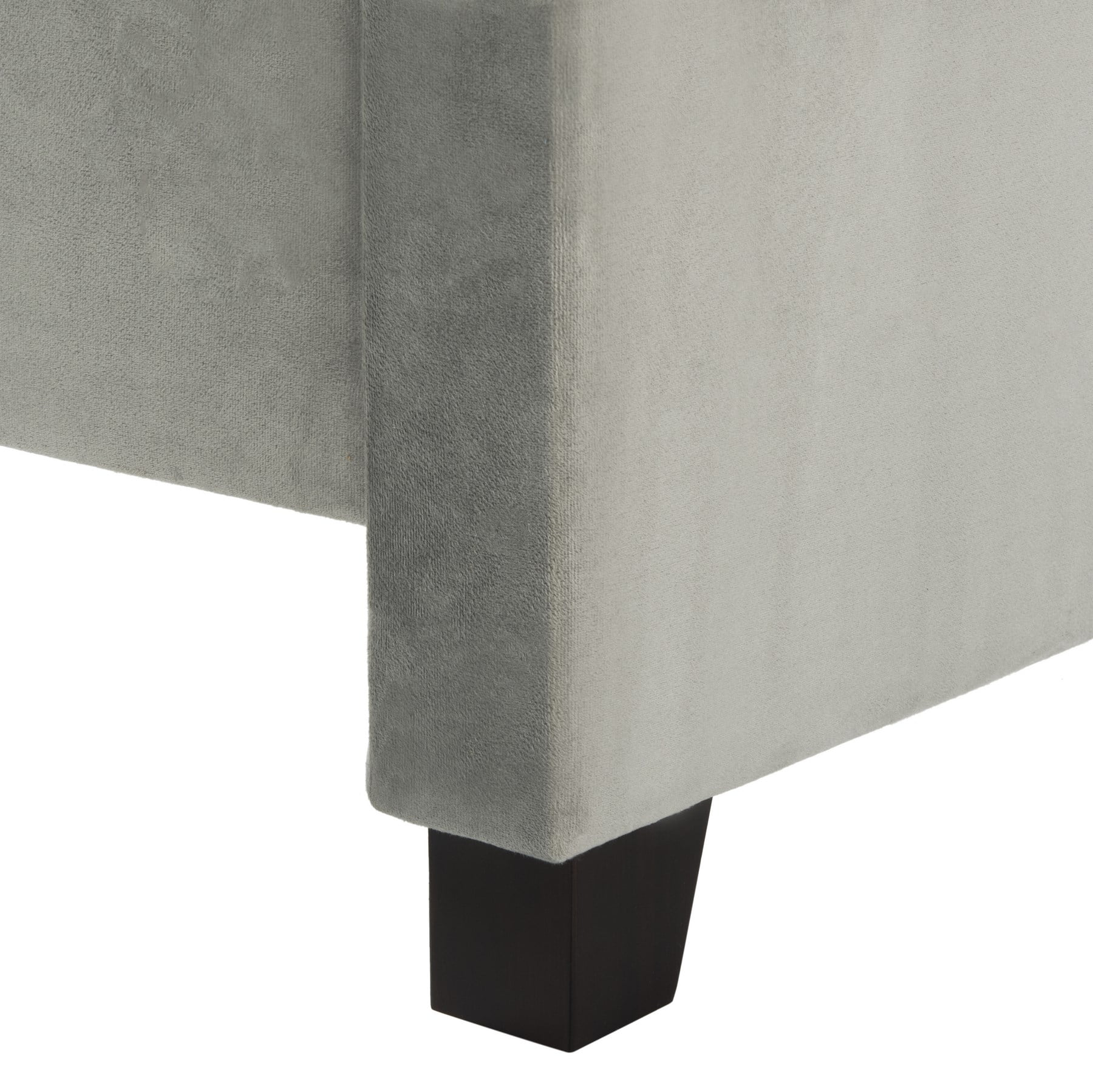 SAFAVIEH Theron Modern Elegant Upholstered Bed Frame with Nail Heads, Full, Pewter