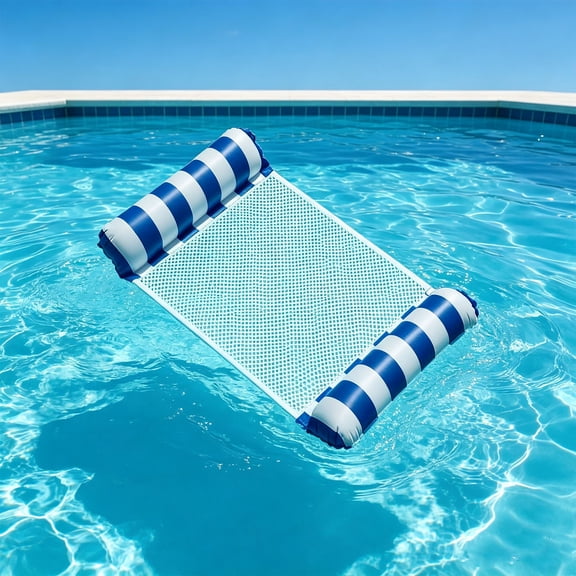 Creatitoy 47.2x27.6 Inches 4-in-1 Convertible Inflatable Pool Float Lounger with Breathable Mesh & Pillows - Thickened PVC Air Mattress for Swimming Pool, Lake, Beach Water Floats for Adults