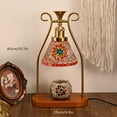 thumbnail image 4 of 1pc Turkish Table Lamp, Moroccan Mosaic Table Lamp, Candle Warmer Lamp, Melting Wax Lamp, Stained Glass Hand Decorated Table Lamp, Bedroom, Living Room, Study, Dining Room Home Decoration Light,, 4 of 11