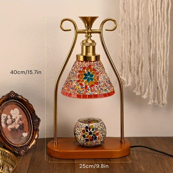 HLONK 1pc Turkish Table Lamp Moroccan Mosaic Table Lamp Lamp Melting Wax Lamp Stained Glass Hand Decorated Table Lamp Bedroom Living Room Study Dining Room Home Decoration Light