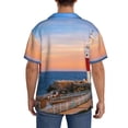 thumbnail image 3 of Kdxio Men's Hawaiian Shirt for Men Short Sleeve Shirt Lighthous1 Summer Casual Holiday Beach Button Down T-Shirts, 3 of 5