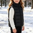 thumbnail image 4 of Abomasnow Kids Boys and Girls Puffer Vest Jacket Sleeveless Stand Collar Solid Jackets Casual Lightweight Warm Winter Cold Weather Hikking Outerwear Jackets with Pockets 7-15 Years, 4 of 7