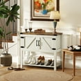 thumbnail image 2 of HOMCOM Buffet de Cuisine avec Armoire de Rangement, Étagère Inférieure, Blanc, 2 of 9