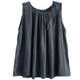thumbnail image 3 of Tank Tops for Women Lightweight Cotton Linen Scoop Neck Loose Fit Ruffle Flowy Sleeveless Shirt Summer Outfits, 3 of 3