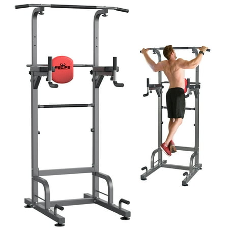 Relife Power Tower Workout Pull Up Station for Home Gym (35.4 x 26.4 x 89 inch), 450lb
