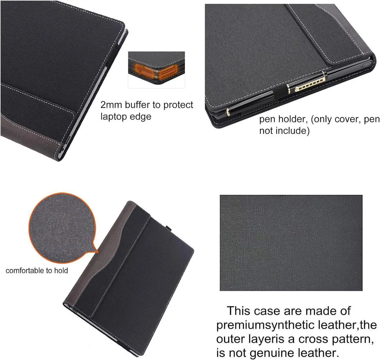 Case for HP Laptop 17s-cu /17-cp/17z-cp/Envy 17-cr 17t-cr/17-ch/17-da/17t-da17.3" All-Inclusive Drop-Proof Case PU Leather Inner Pocket Cover