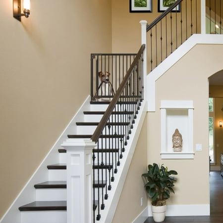 Richell Expandable Walk-Thru Pet Gate, Coffee Bean