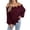 FZY-QERG1-Wine, variant on Meichang Off the Shoulder Sweater for Women Lightweight Lantern Long Sleeve Hollow Out Sweaters Pullover Tops Fall Knit Sweaters