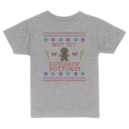 

TeesAndTankYou Not My Gumdrop Buttons Gingerbread Man Christmas Toddler Kids T-Shirt 4T Heather Grey