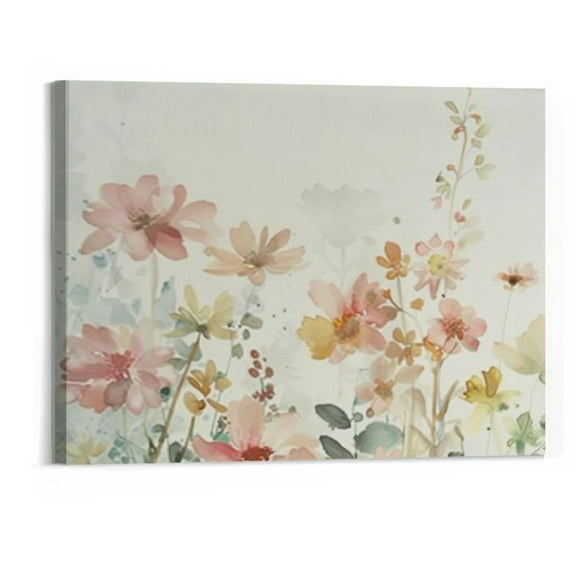 BCIIG Watercolor Wildflower Wall Art Decor Colorful Flower Pictures Canvas Floral Botanical Wall Art Vintage Prints  Floral Painting Artwork for Living Room Bedroom 20"x16" Unframed  20x16in