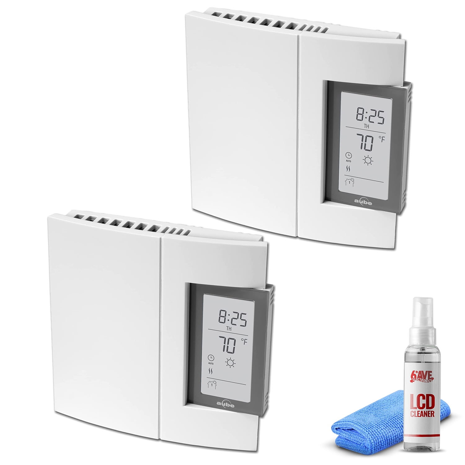 2-Pack Aube by Honeywell Home TH106 Electric Heating 7-Day Programmable  Thermostat + LCD Cleaner - Walmart.com