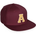 thumbnail image 1 of Daxton Classic Snapback White Neon Orange A to Z Letters Flat Bill Visor Cap-Burgundy Hat, Letter A, 1 of 2