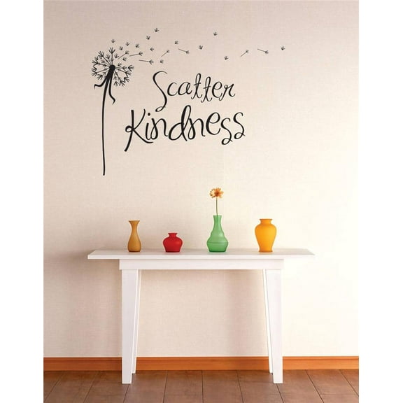 Vinyl Wall Quote Decals for Home - Scatter Kindness Stylish Wall Sticker for Easy Home Decoration - Size: 12 In x 18 In