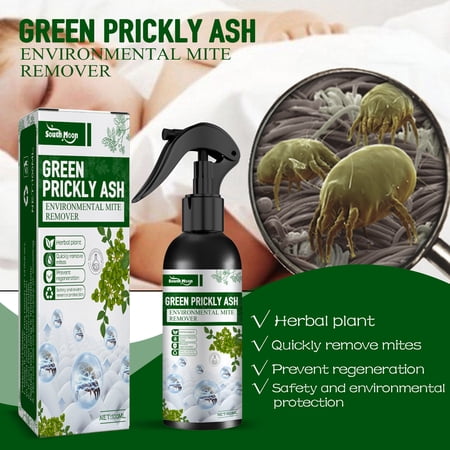 Sarkoyar 100g Natural Mite Removal Non-Irritating Cleaning Green Prickly Ash Removing Mite Spray Household Supplies