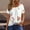 White, variant on WXLWZYWL Summer Womens Top Plus Size Scoop Neck Short Sleeve Shirts T Shirts Printing Pullover Tee Button Blouses