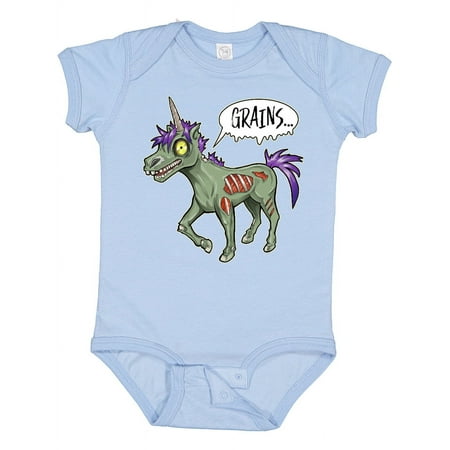 

Inktastic Zombie unicorns wants grains- Halloween Boys or Girls Baby Bodysuit