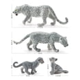 thumbnail image 2 of Juego de figuras realistas de leopardo de las nieves, 4 piezas, juguete infantil de PVC, 2 of 3