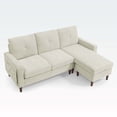 thumbnail image 4 of 80" Convertible Sectional Sofa Couch,3 Seats L-shape Sofa Beige, 4 of 5