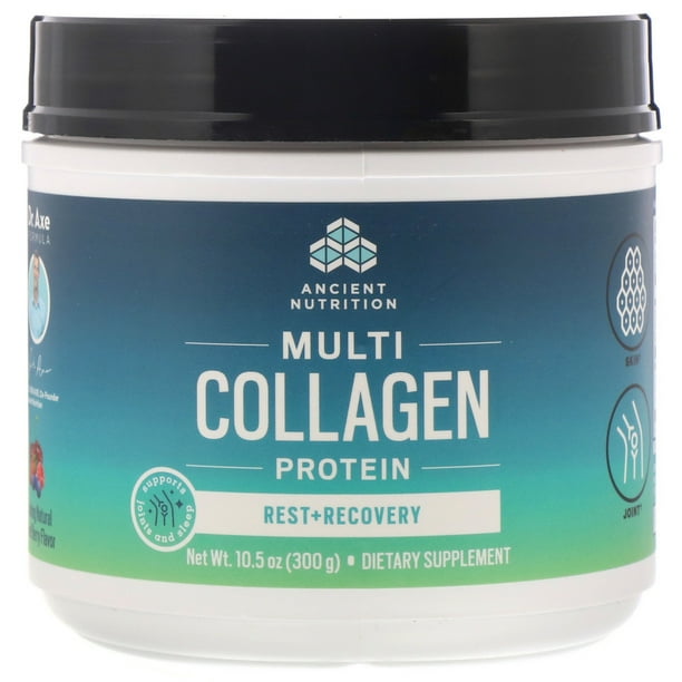 Dr. Axe / Ancient Nutrition Multi Collagen Protein, Rest + Recovery, Calming Natural Mixed Berry