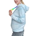 thumbnail image 2 of Daiia Light Blue Marble Pattern Women's Fashion Hoodies & Sweatshirts with Kangaroo Pocket Hooded Sweatshirt with Eye-catching Drawstrings-Large, 2 of 7