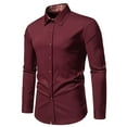thumbnail image 2 of JFHHQ Men's Business Casual Button-Down Shirt Men's Casual Long Sleeve Shirt Geometric Cashew Floral Print Autumn Spring top Red S, 2 of 4