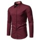 thumbnail image 3 of Camisas Para Hombre Slim Fit Camisa de manga larga de color de flor de anacardo con cuello triangular de primavera y otoño para hombre (Red, XL), 3 of 4
