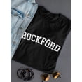 thumbnail image 3 of Rockford White Text  Women Black T-Shirt, Female XX-Large, 3 of 4