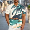 thumbnail image 2 of snilers Big and Tall Men's Shirts Button Down Collared Stretch Casual Tops Short Sleeve Summer Beach Hawaii 3D Graphic Print Blouses, 2 of 6