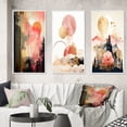 thumbnail image 1 of Designart "Pastel and Gold Boho Chic Serenity II" Modern Geometric Framed Wall Art Set Of 3 - Pink Abstract Frame Gallery Wall Set For Home Decor, 1 of 6
