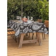 thumbnail image 2 of Outdoor Tablecloth with Umbrella Hole and Zipper, Grey Paisley Rectangle Table Cloth 52x70 Inch Waterproof Tablecloth, Ethnic Vintage Floral Botanical Abstract Picnic Table Cover for Patio Camping, 2 of 7