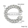 thumbnail image 5 of FEEL STYLE Male Lump Zircon Silver Plated Cuban Chain Bracelet for Men Teen 15MM 7", 5 of 5