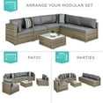 thumbnail image 4 of Best Choice Products 7-Piece Outdoor Modular Patio Conversation Furniture, Wicker Sectional Set - Taupe/Cement Gray, 4 of 9