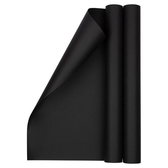 JAM Paper Matte Wrapping Paper, 52.6 Sq ft Total, Matte Black, 2 Pack