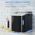 thumbnail image 7 of Mayoume Countertop Ice Maker with Handle - 9 Ice Cubes in 6 Minutes, 26.5lbs/24H, Self-Cleaning Portable Ice Machine with Ice Scoop and Basket, 2 Sizes Ice, for Home, Bar, Camping, Party, Black, 7 of 7