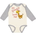 thumbnail image 3 of Inktastic My Cousin Loves Me Cute Giraffe Boys or Girls Long Sleeve Baby Bodysuit, 3 of 5