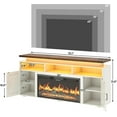 thumbnail image 4 of ChVans 70.8" Farmhouse Fireplace TV Stand for TVs up to 80" with 36" Electric Fireplace, 32" Tall Entertainment Center with Power Outlet/LED Lights, Media Console w/Sliding Barn Door for Living Room, 4 of 9