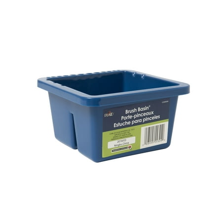 Plaid Enterprises HDPE Brush Basin, 6-1/2 x 6-1/2 x 3-1/2 Inches, Dark Blue