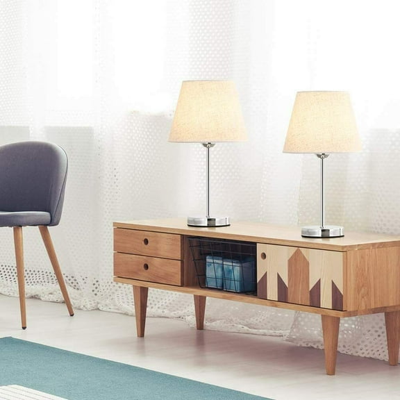 Set of 2 Small Table Lamp Bedside Desk Lamp Nightstand Lamp Bedroom Living Room
